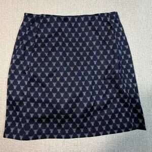 Tory Sport Women Medium Blue Cream Print Mini Skort Tennis Golf Athleisure
